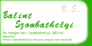 balint szombathelyi business card